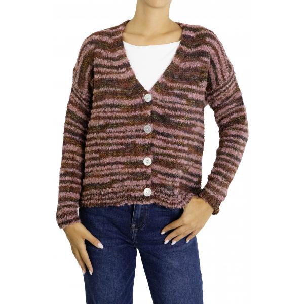 Cardigan multicolor con bottoni 